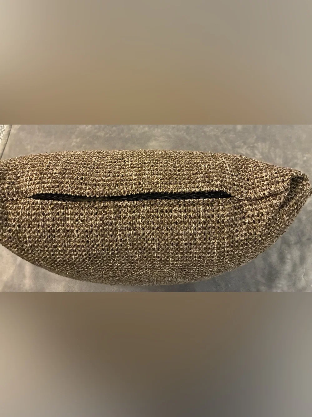 Neutral Brown Square Shaped Woven Throw Pillow - 19 X 19 - Heavy Thick Fabric